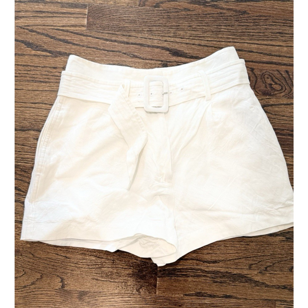 Reiss Sailor Belted Linen Shorts Size 4 White 3033